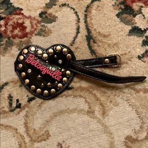 Betsey Johnson Black Studded Luggage Tag